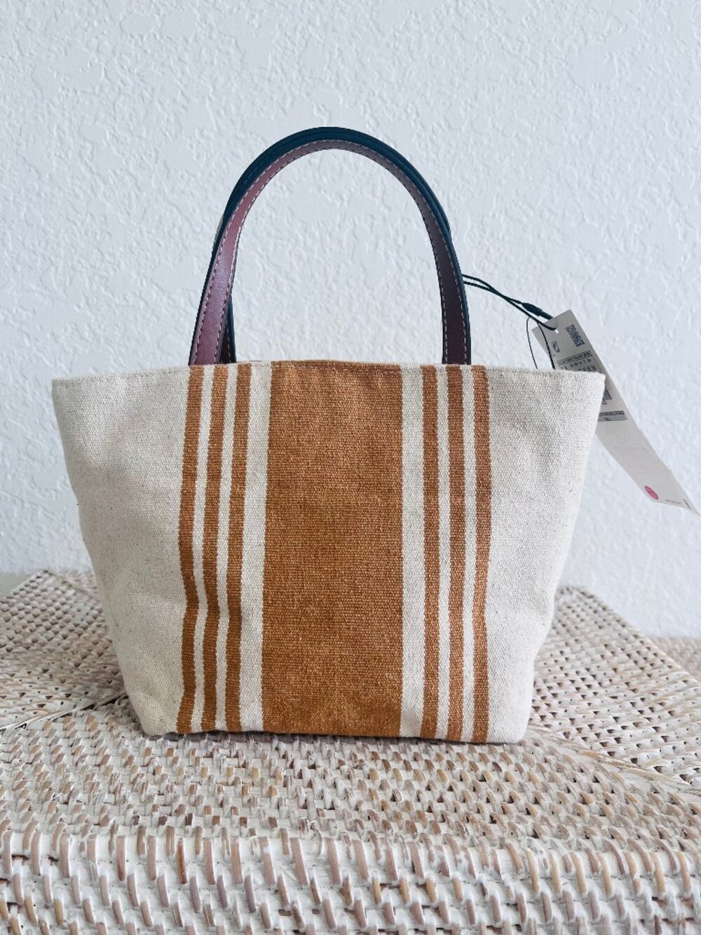 LOT OF TWO!! Zara Mini Totes Crossbody Handbags Cotton Fabric/Vegan - Picture 8 of 16
